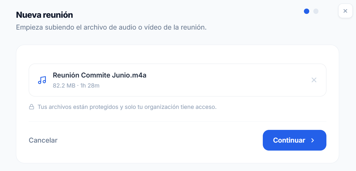 Paso 1: subir archivo de audio